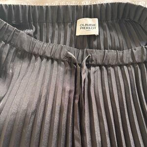 Black Pleated Claudie Pierlot Asymmetric Skirt